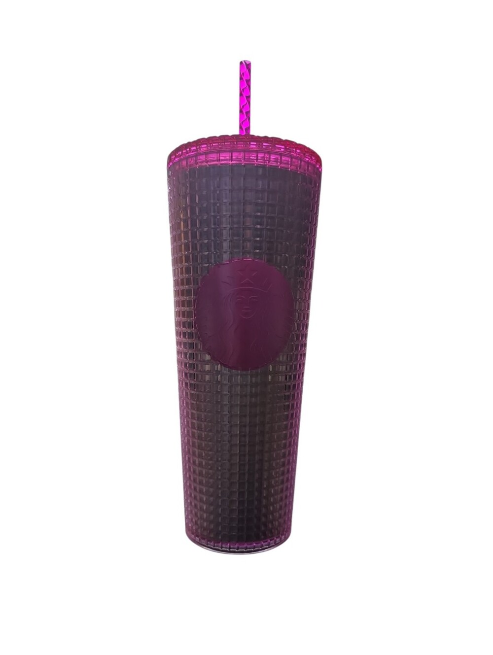 Starbucks Iridescent Pink/Blue Grid Cold Cup Tumbler